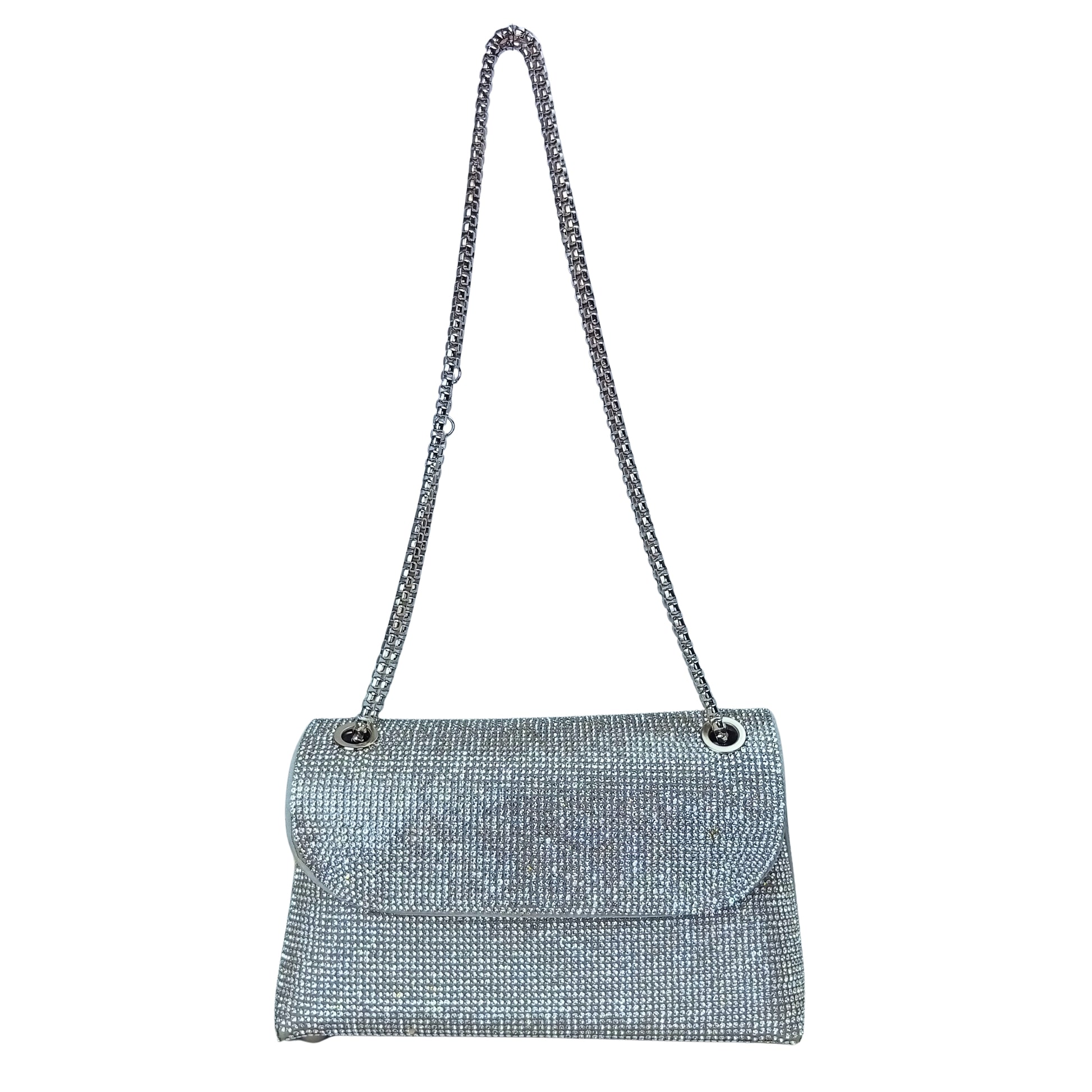 Rhinestone flap clutch bag - Stile Donna Bags