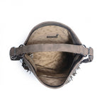 Sweet Years Borsa Hobo Grande in Ecopelle con Frange Effetto Scamosciato - Stile Donna Bags