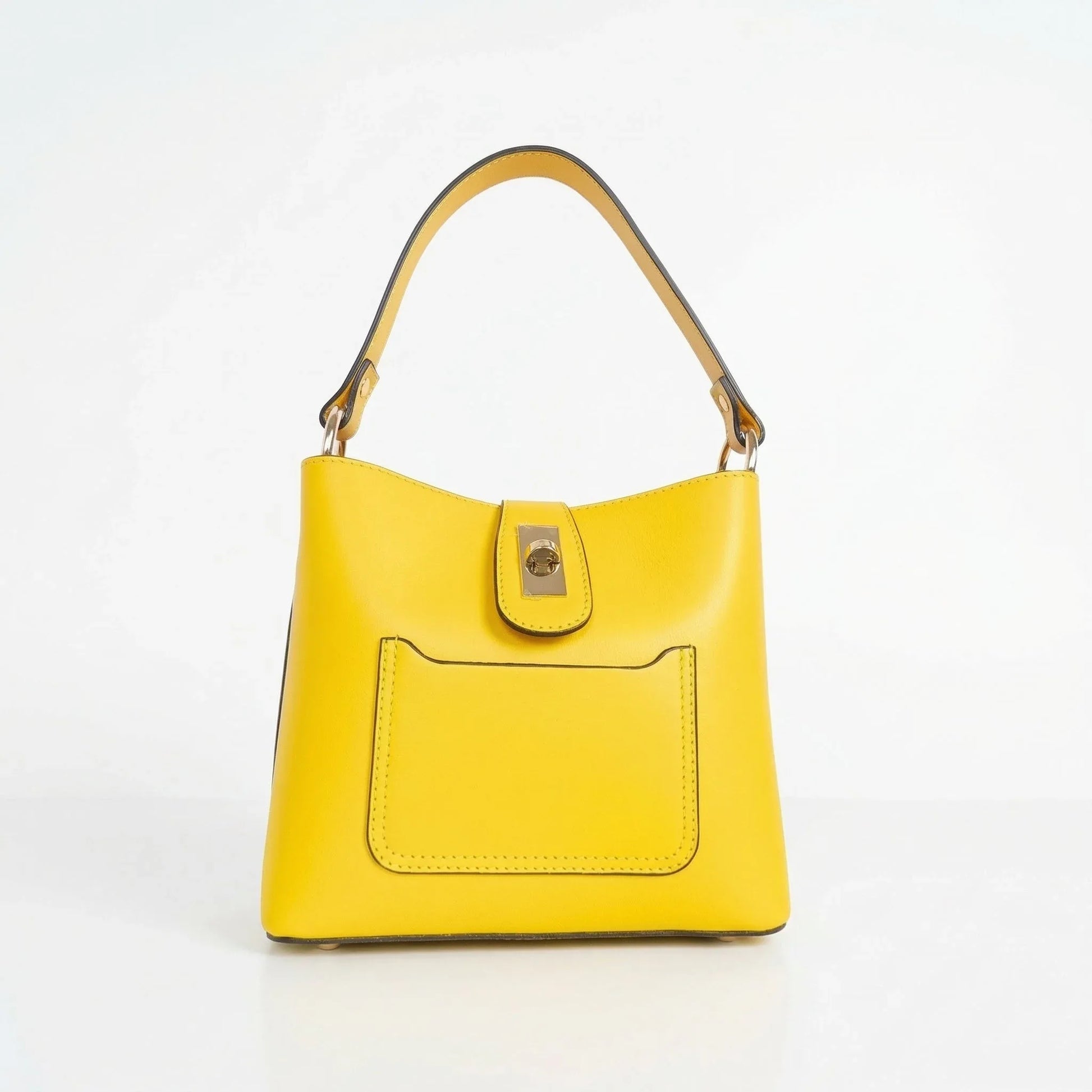 The Stile Aura borsa vera pelle made in Italy con finiture dorate donna – vista frontale