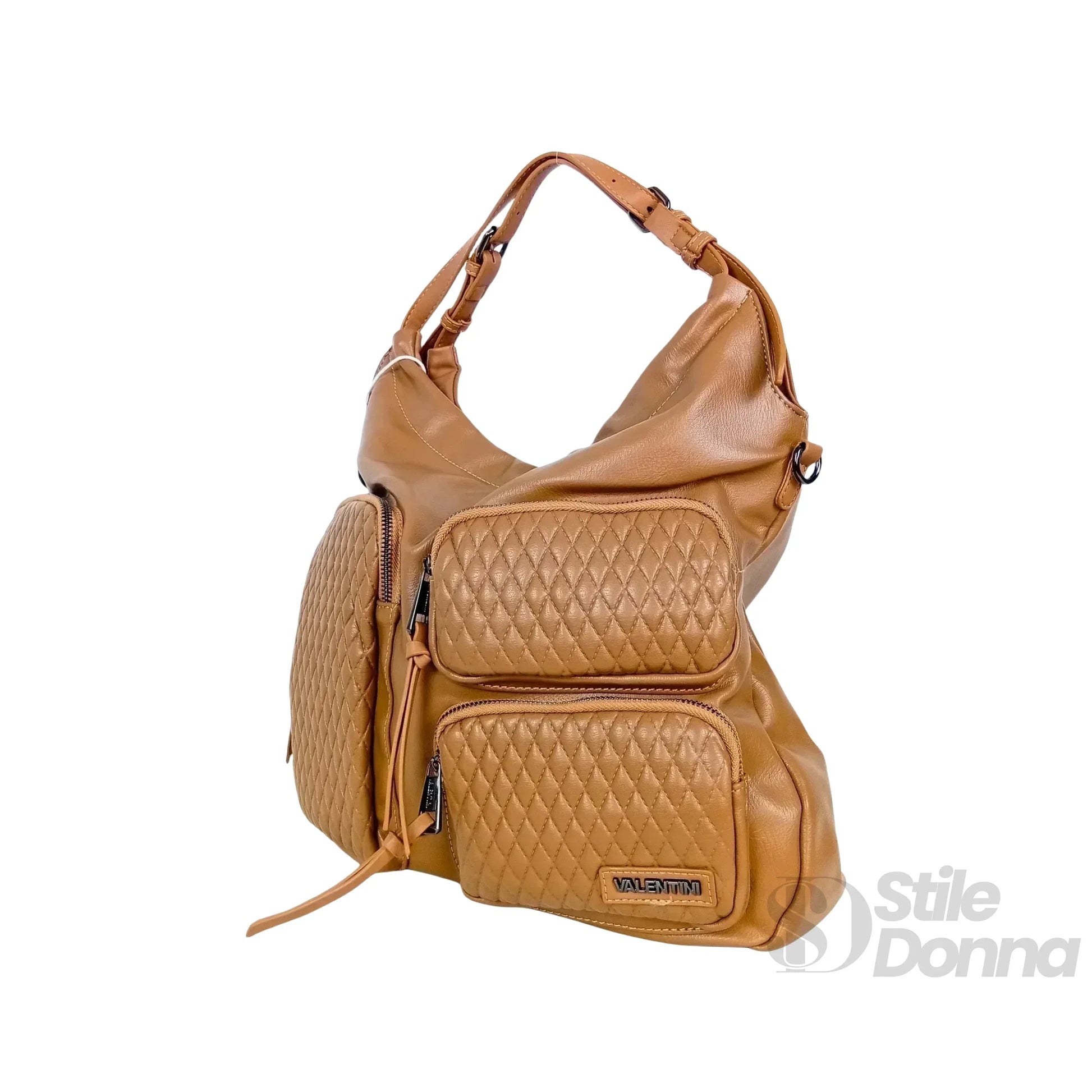 Valentini borsa hobo ecopelle marrone – dettaglio chiusura