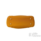 Valentini SIBI Borsa Tote in Pelle PU Giallo Senape con Finiture Dorate - Stile Donna Bags
