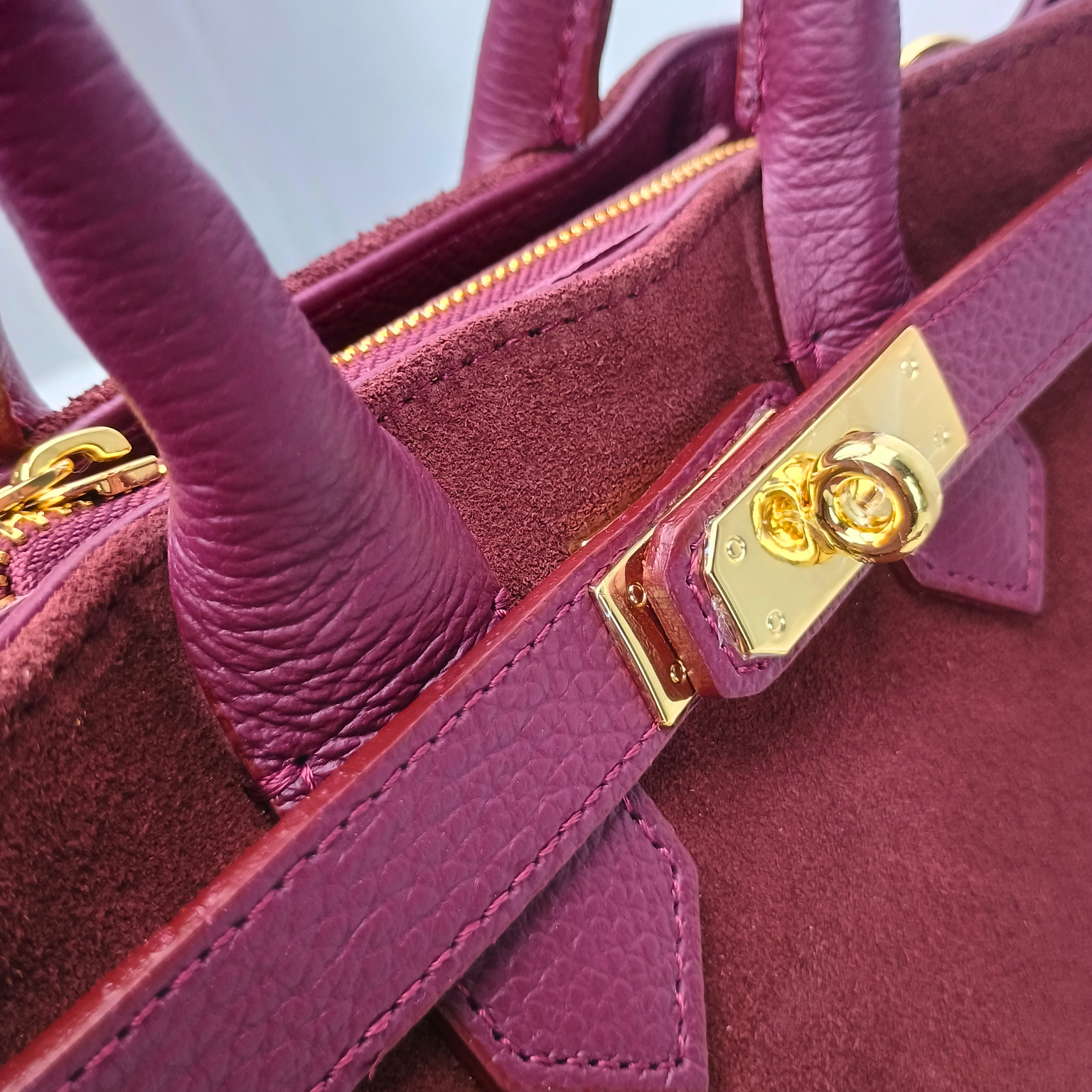 Velinara MS-5494 Suede Leather Handbag - Stile Donna Bags