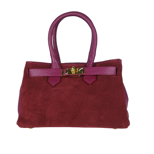Velinara MS-5494 Suede Leather Handbag - Stile Donna Bags