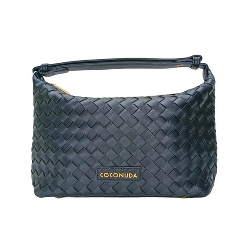 Woven Leather Handbag with Handle - MS-4957 - Stile Donna Bags