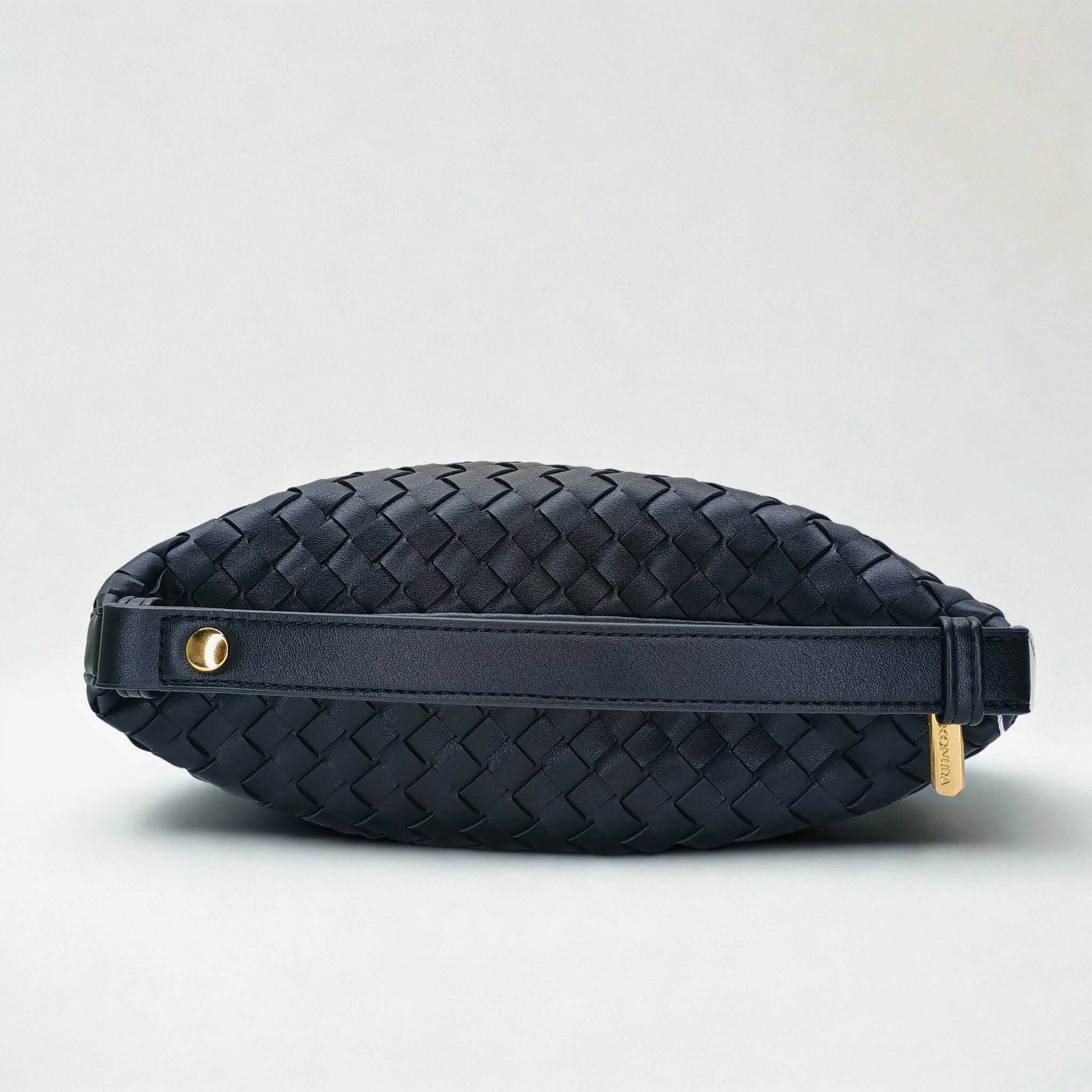 Woven Leather Handbag with Handle - MS-4957 - Stile Donna Bags