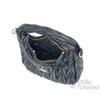 YY Coveri Borsa a Spalla Trapuntata in Ecopelle con Manico Spirale - Stile Donna Bags