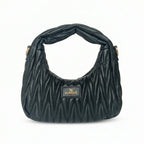 YY Coveri Borsa a Spalla Trapuntata in Ecopelle con Manico Spirale - Stile Donna Bags