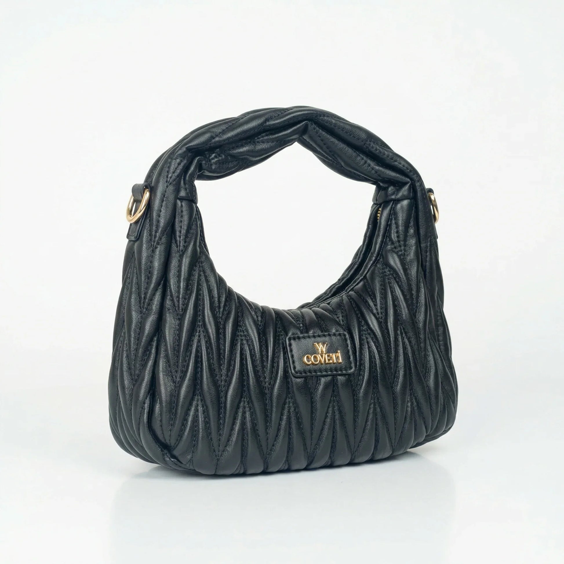 YY Coveri borsa a spalla trapuntata ecopelle cachi con manico spirale – interno e tasche