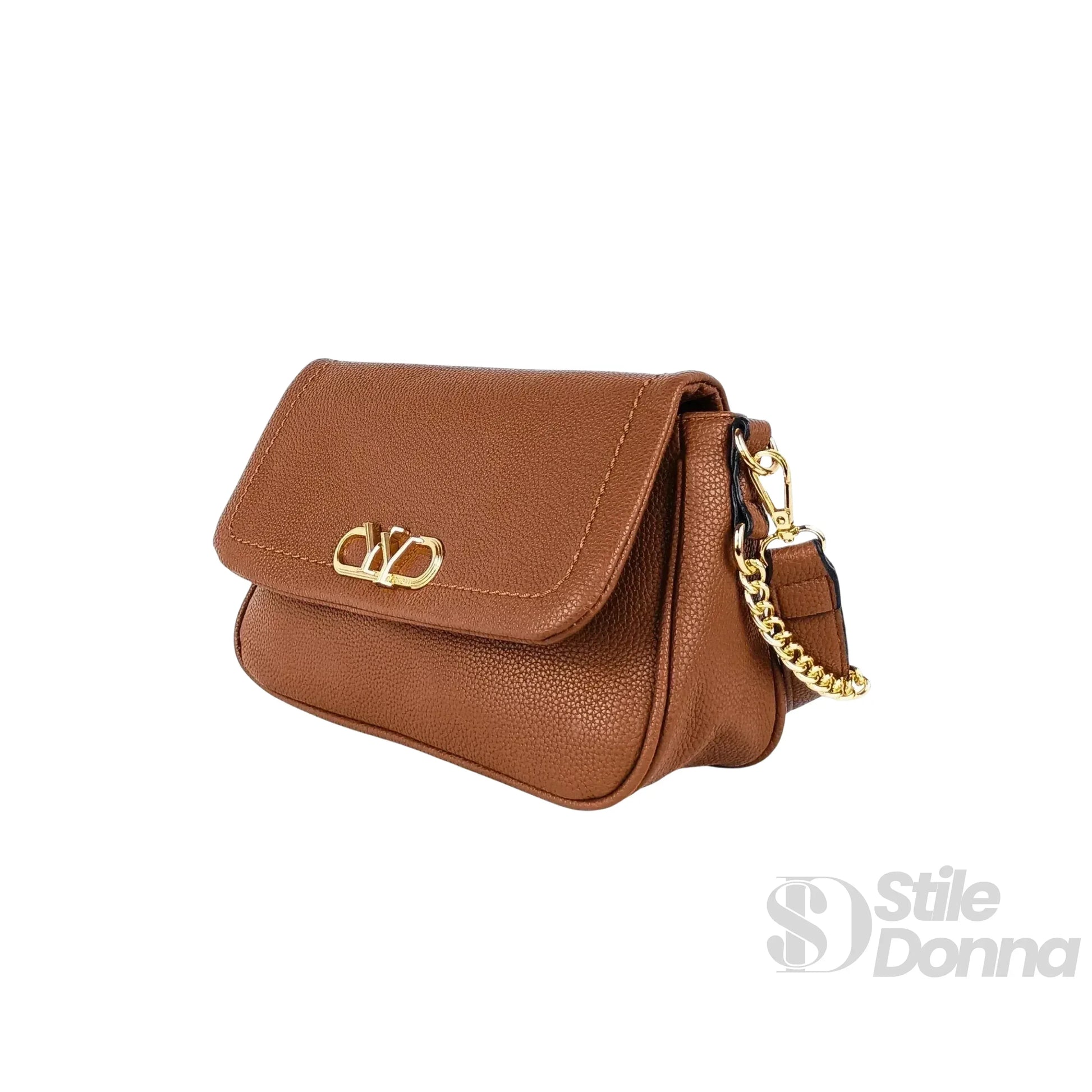 YY Coveri borsa ecopelle marrone premium con tracolla rimovibile – vista laterale
