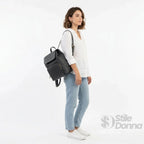 Zaino in Ecopelle Grigio per Uso Urbano e Professionale - Stile Donna Bags