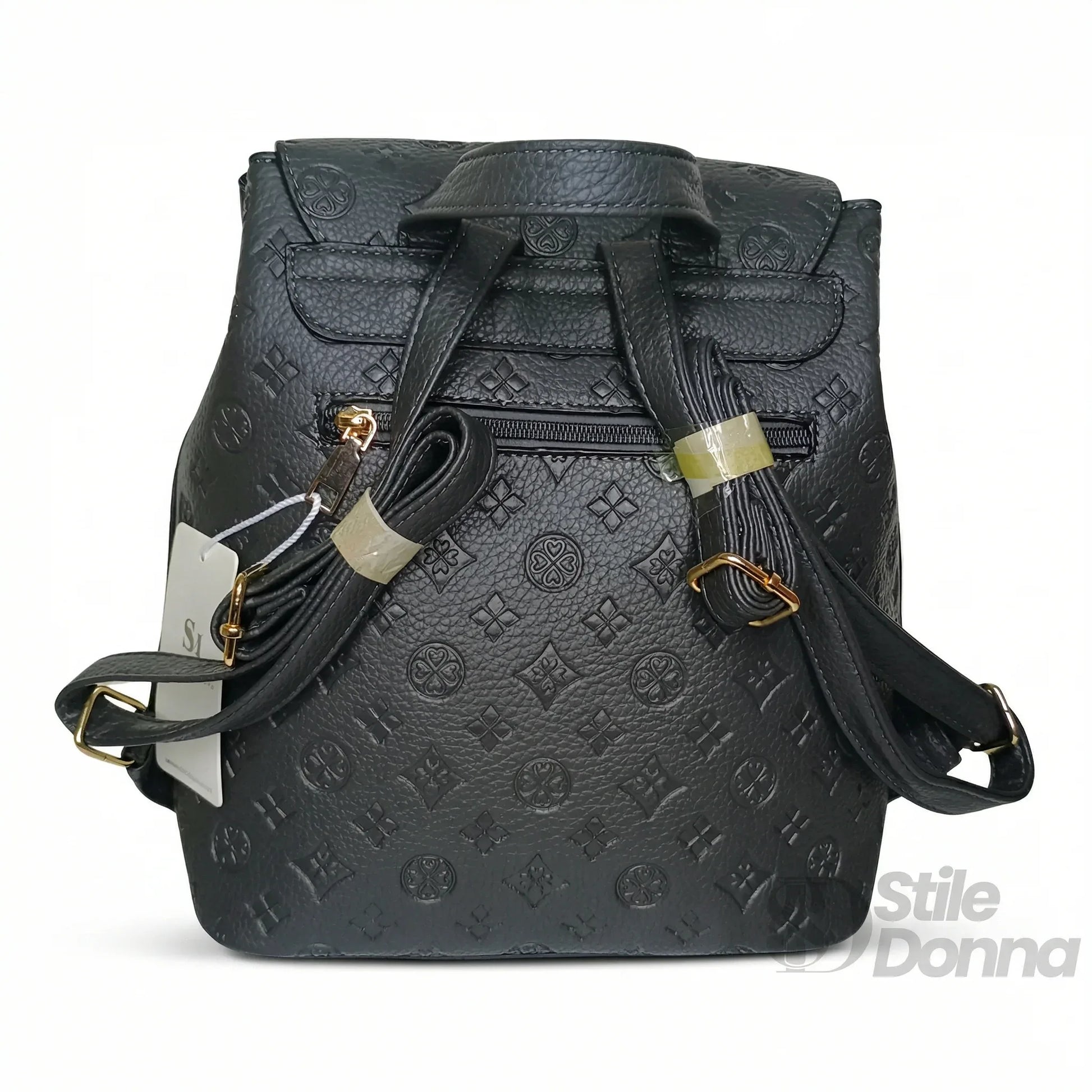 Stile Donna zaino ecopelle grigio pratico – vista posteriore