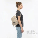 Zaino in Ecopelle Intrecciata con Fodera in Tessuto e Componenti Argento - Stile Donna Bags