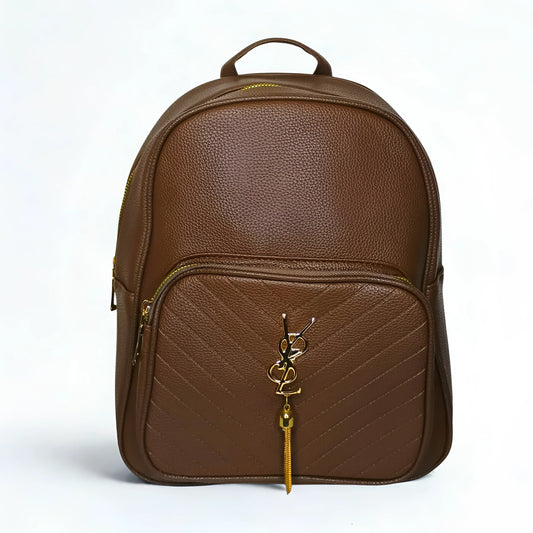 Backpack for Ladies in leather color brown
