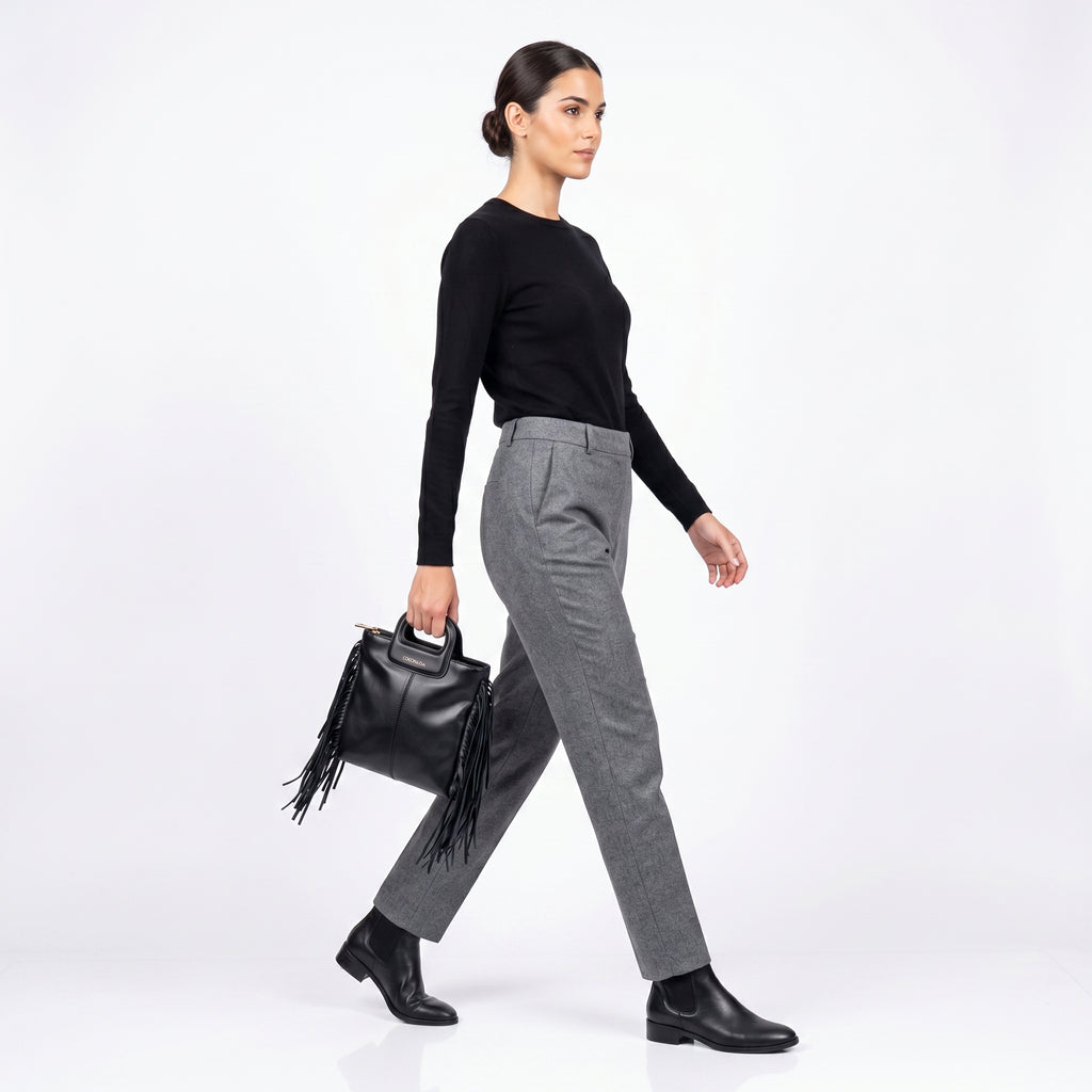 Coconuda Borsa Tote con Frange – Manico Strutturato e Tracolla Removibile