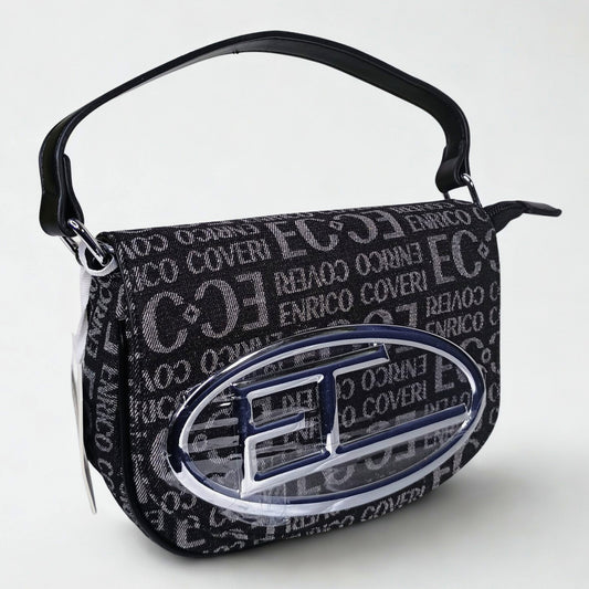 Handbag with Enrico Coveri logo on a white background