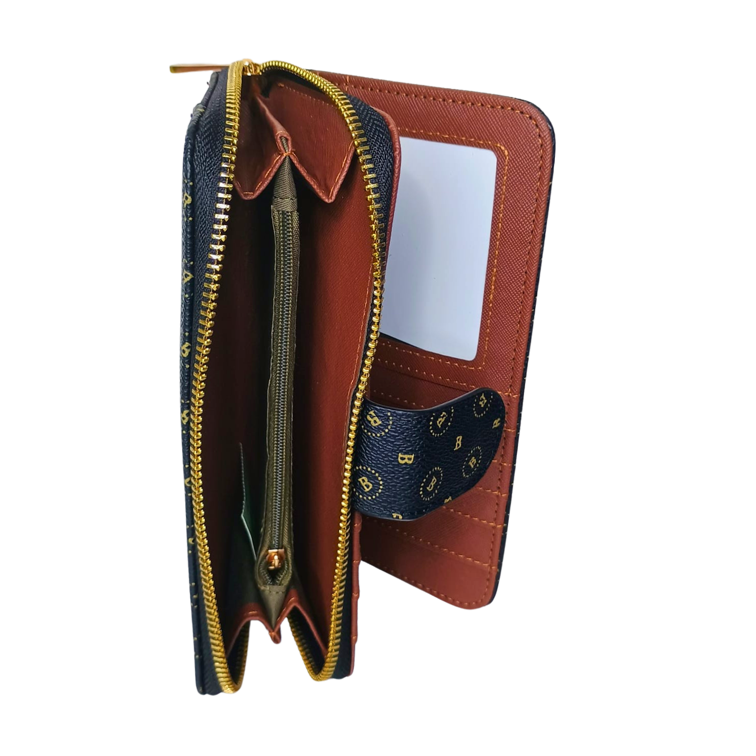 Women’s Purse in leather - color white and black - wallet