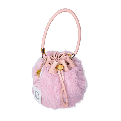 Bucket Bag Faux Fur with Shoulder Strap - MS-8394 - Stile Donna Bags