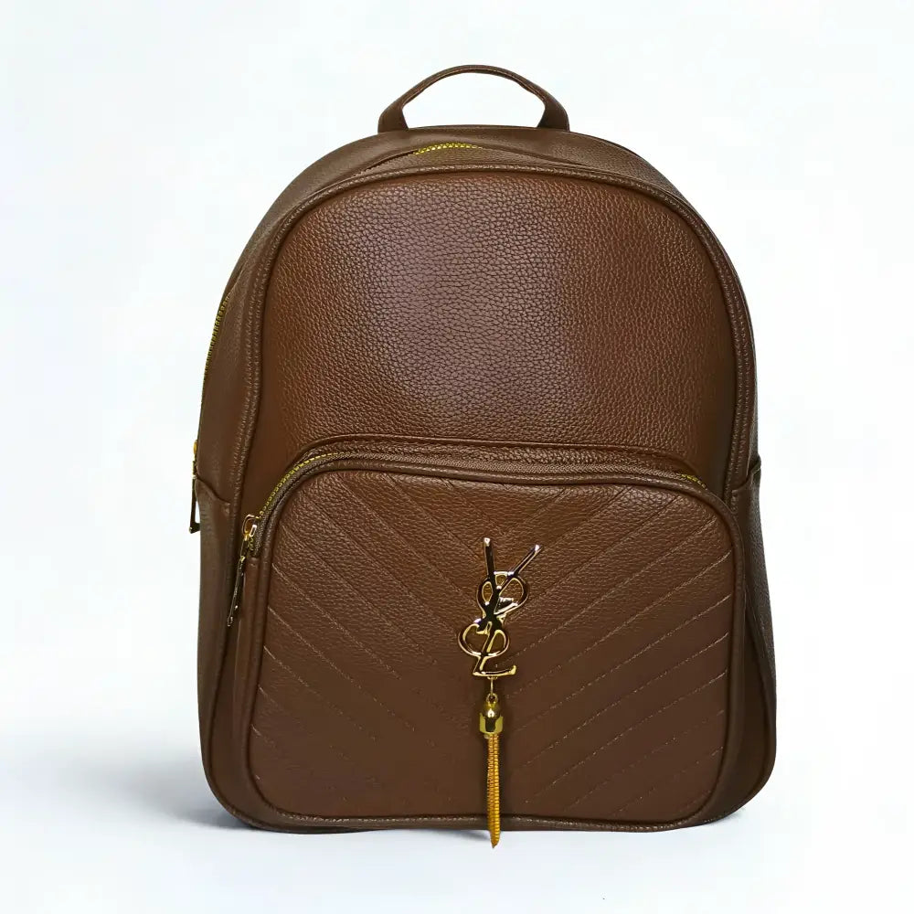 Backpack for Ladies in leather color brown