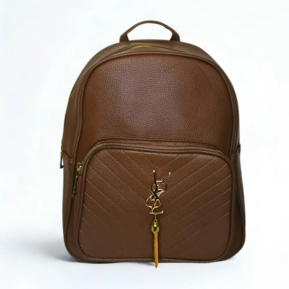 Backpack for Ladies in leather color brown