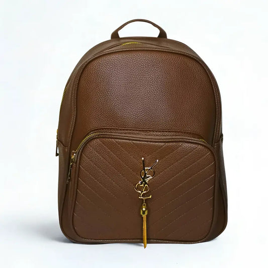 Backpack for Ladies in leather color brown