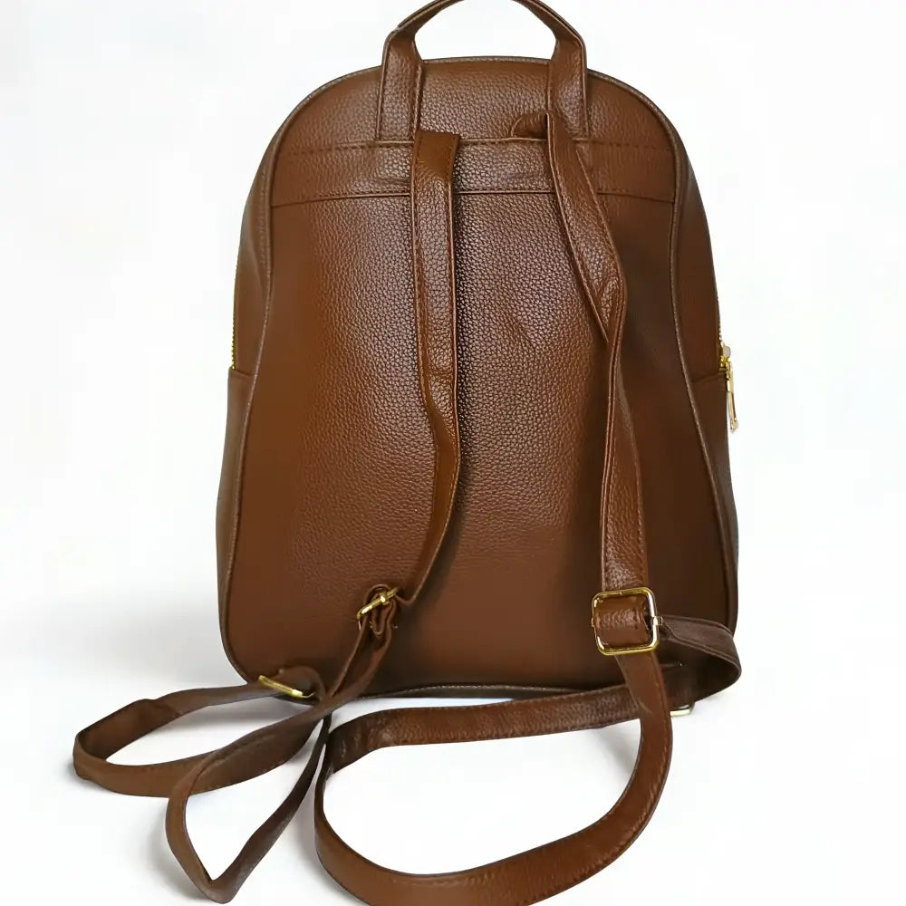 Backpack for Ladies in leather color brown