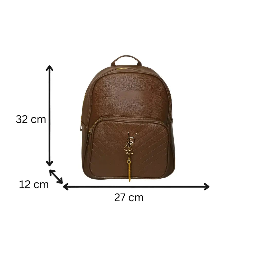Backpack for Ladies in leather color brown