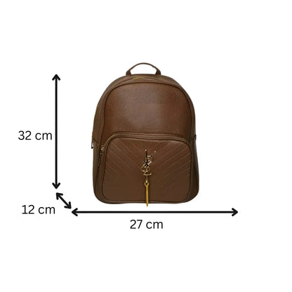 Backpack for Ladies in leather color brown