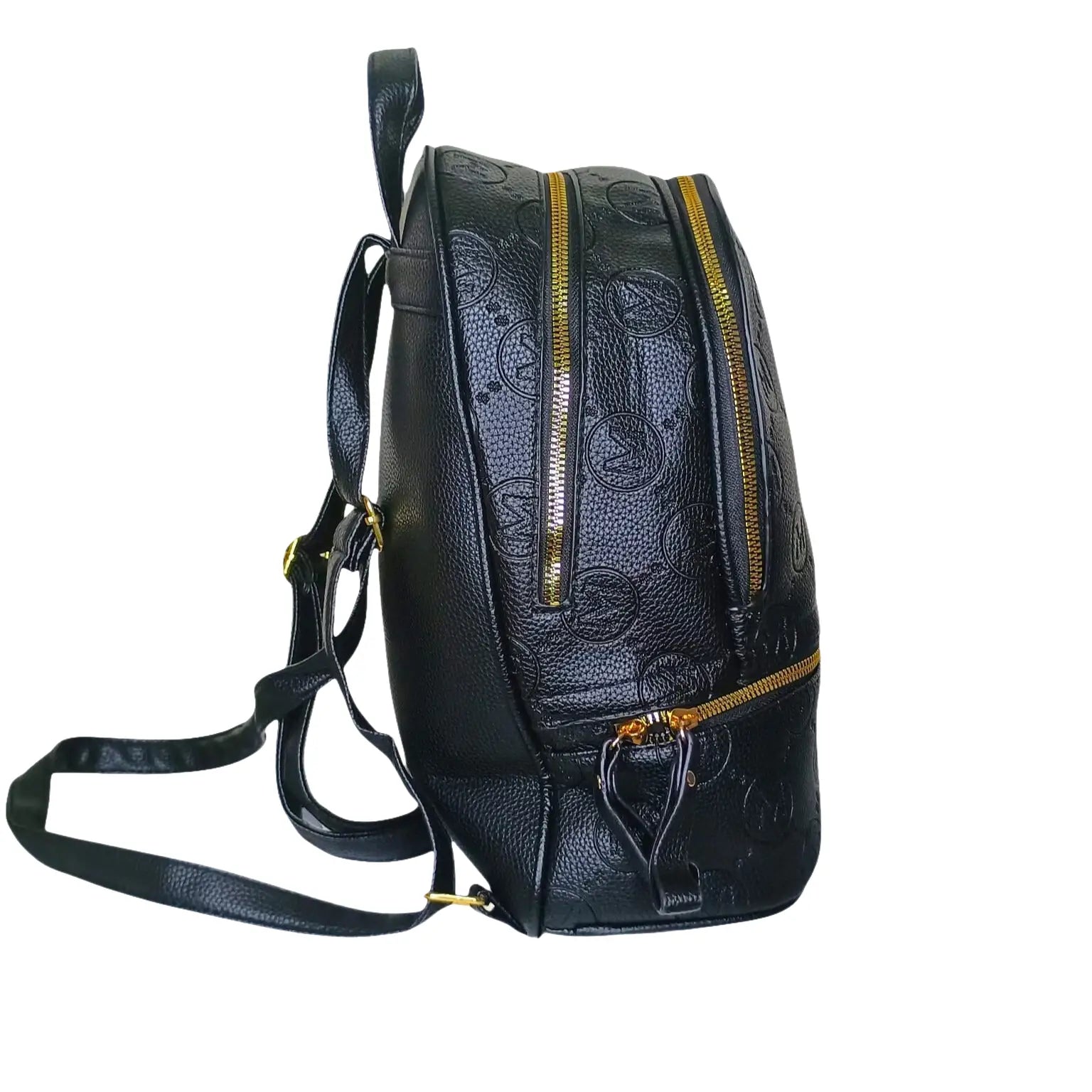 Backpack in Beige and Black Leather - MS-4911 - Stile Donna Bags
