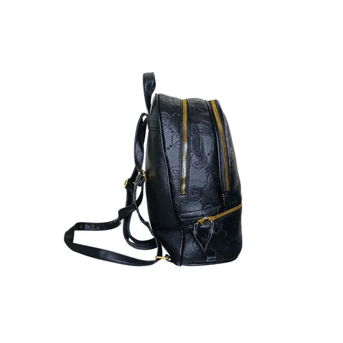 Beige and Black Leather Backpack - MS-4911 - Stile Donna Bags