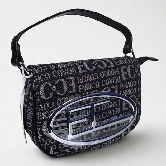 Handbag with Enrico Coveri logo on a white background