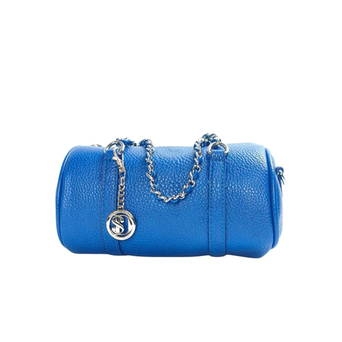 Borsa a Cilindro con Doppio Manico in EcoPelle Resistente… | Dettaglio esterno | ecopelle | Blu