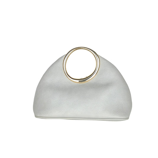 Borsa A Mano In Ecopelle Con Manico Circolare Oro | Dettaglio esterno | ecopelle | Grigio