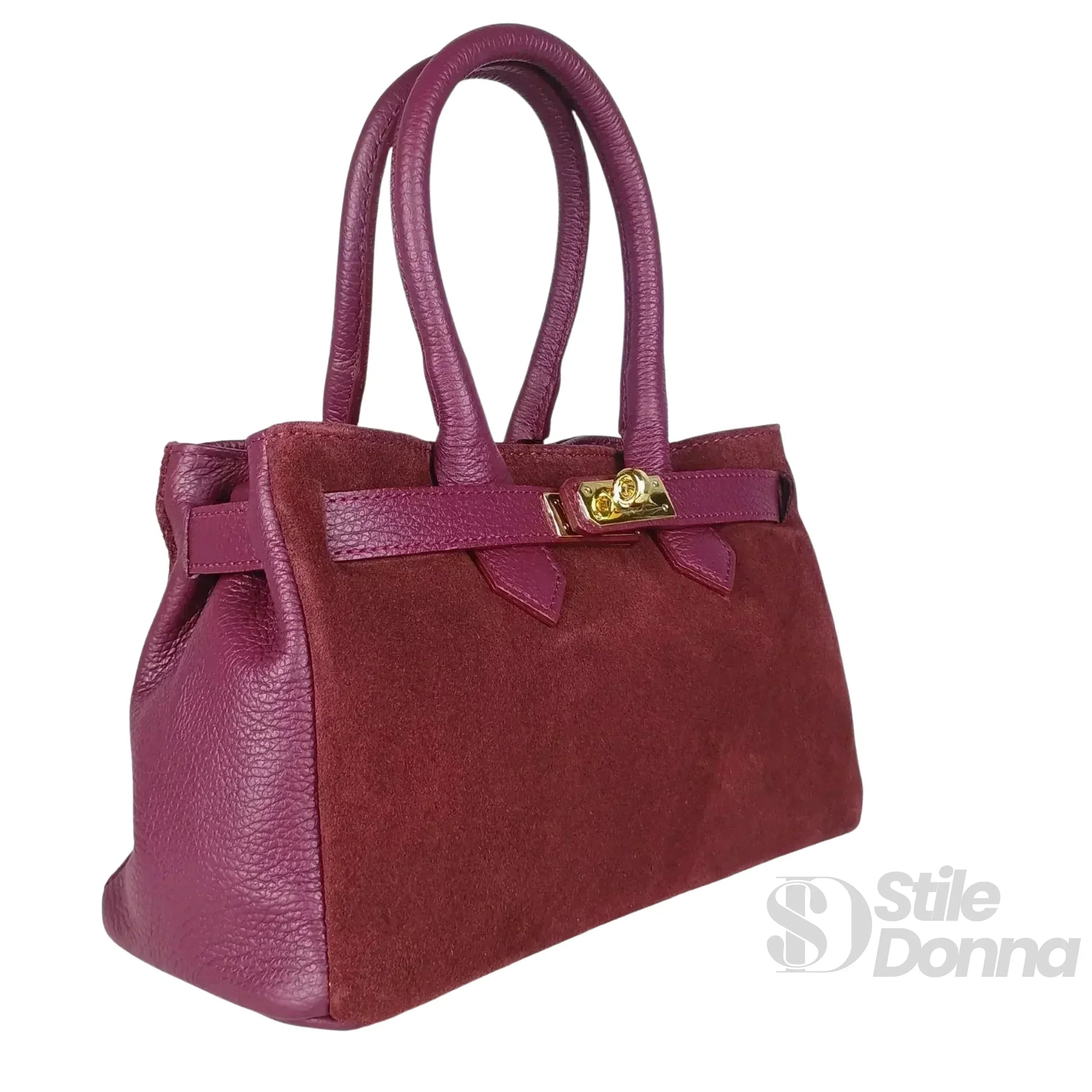 borsa-a-mano-in-vera-pelle-scamosciata-bordeaux-the-velinara-245 - Stile Donna Bags