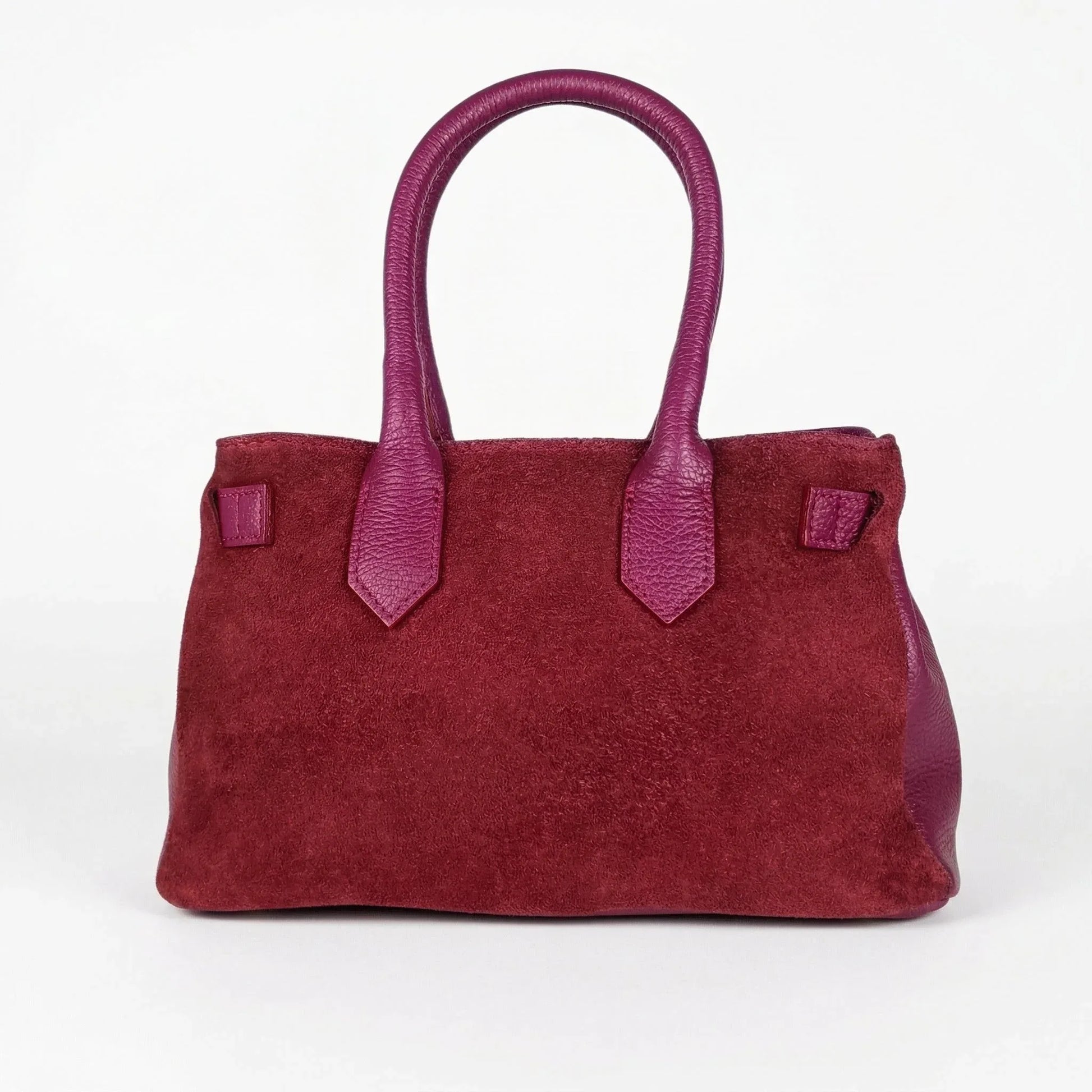 borsa-a-mano-in-vera-pelle-scamosciata-bordeaux-the-velinara-camoscio-629 - Stile Donna Bags