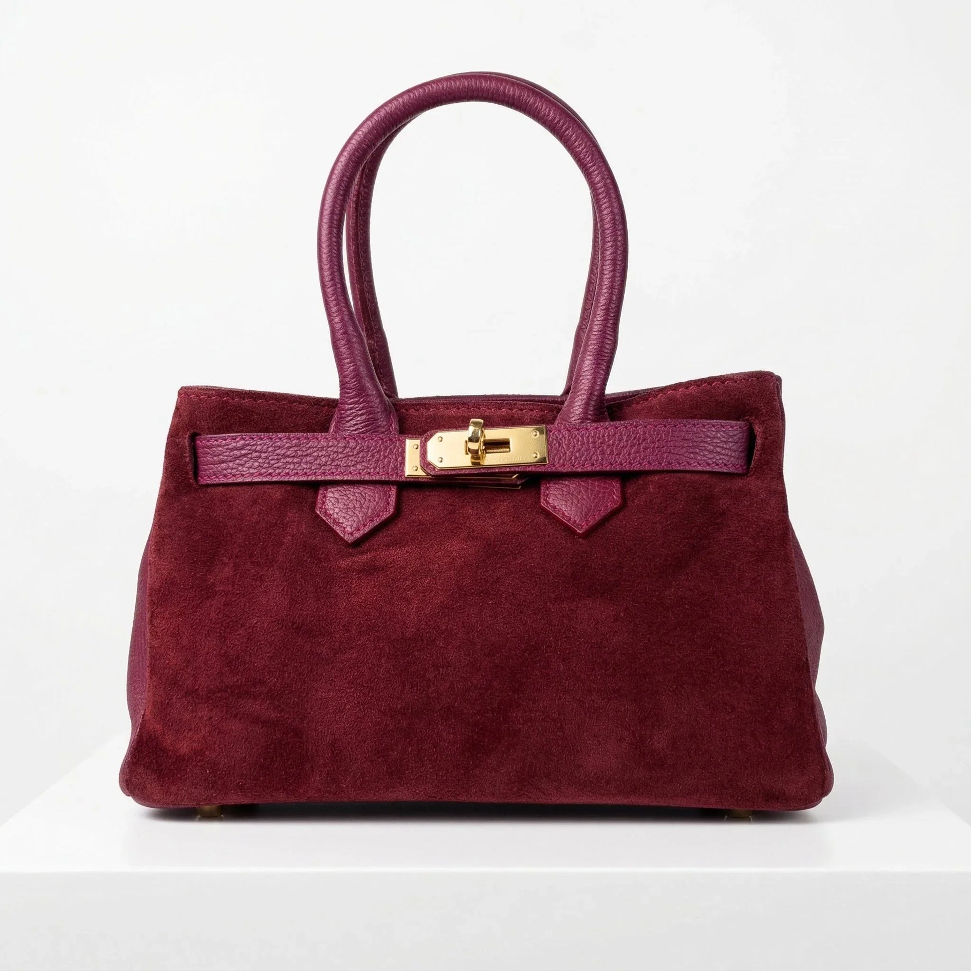 borsa-a-mano-in-vera-pelle-scamosciata-bordeaux-the-velinara-kelly-335 - Stile Donna Bags