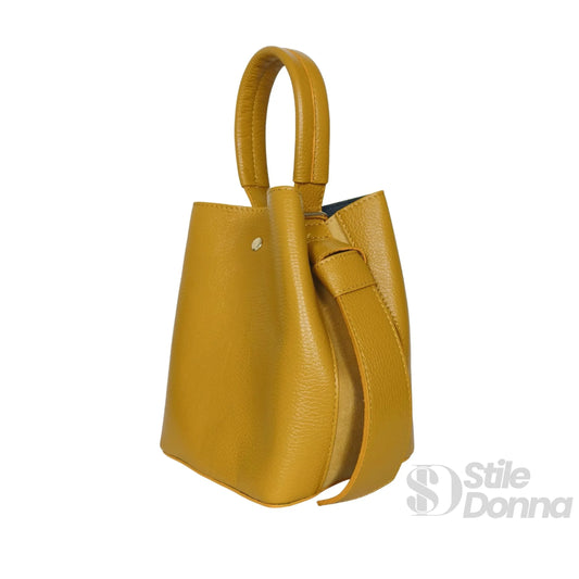 borsa-a-secchiello-in-vera-pelle-per-luso-quotidiano-mano-874 - Stile Donna Bags