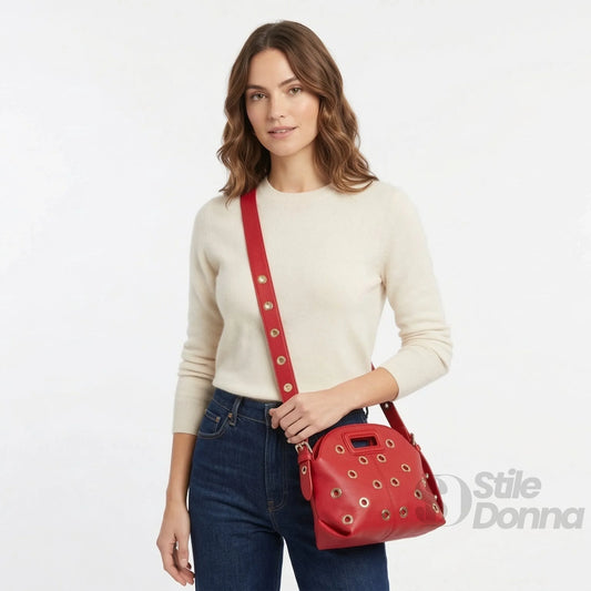 borsa-a-spalla-con-occhielli-circolari-oro-mano-tracolla-pelle-971 - Stile Donna Bags