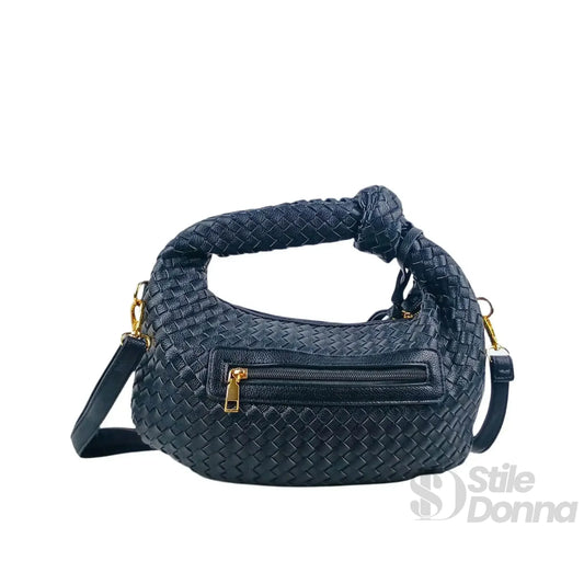 borsa-a-spalla-in-pelle-intrecciata-con-manico-nodo-mano-703 - Stile Donna Bags