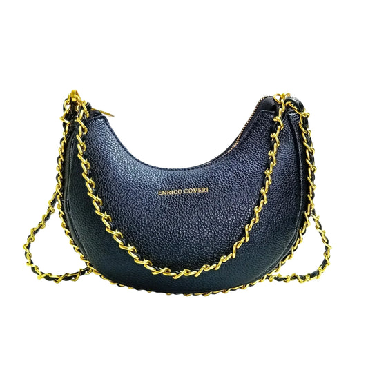 borsa-a-spalla-rosa-con-tracolla-catena-enrico-coveri-forma-582 - Stile Donna Bags