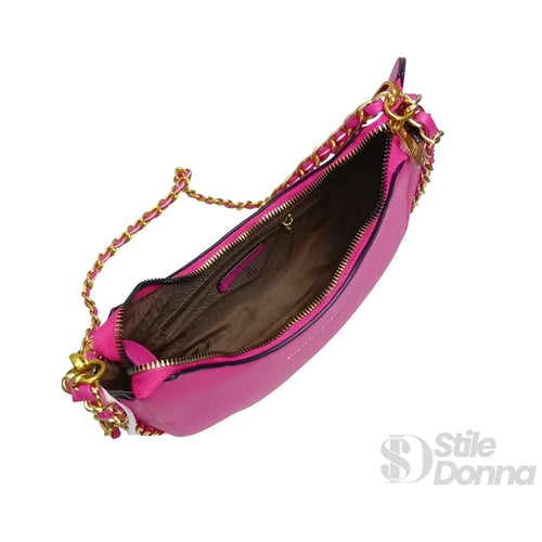 Enrico Coveri Borsa A Spalla Rosa Con Tracolla A Catena I… | Dettaglio manico | ecopelle | Nero