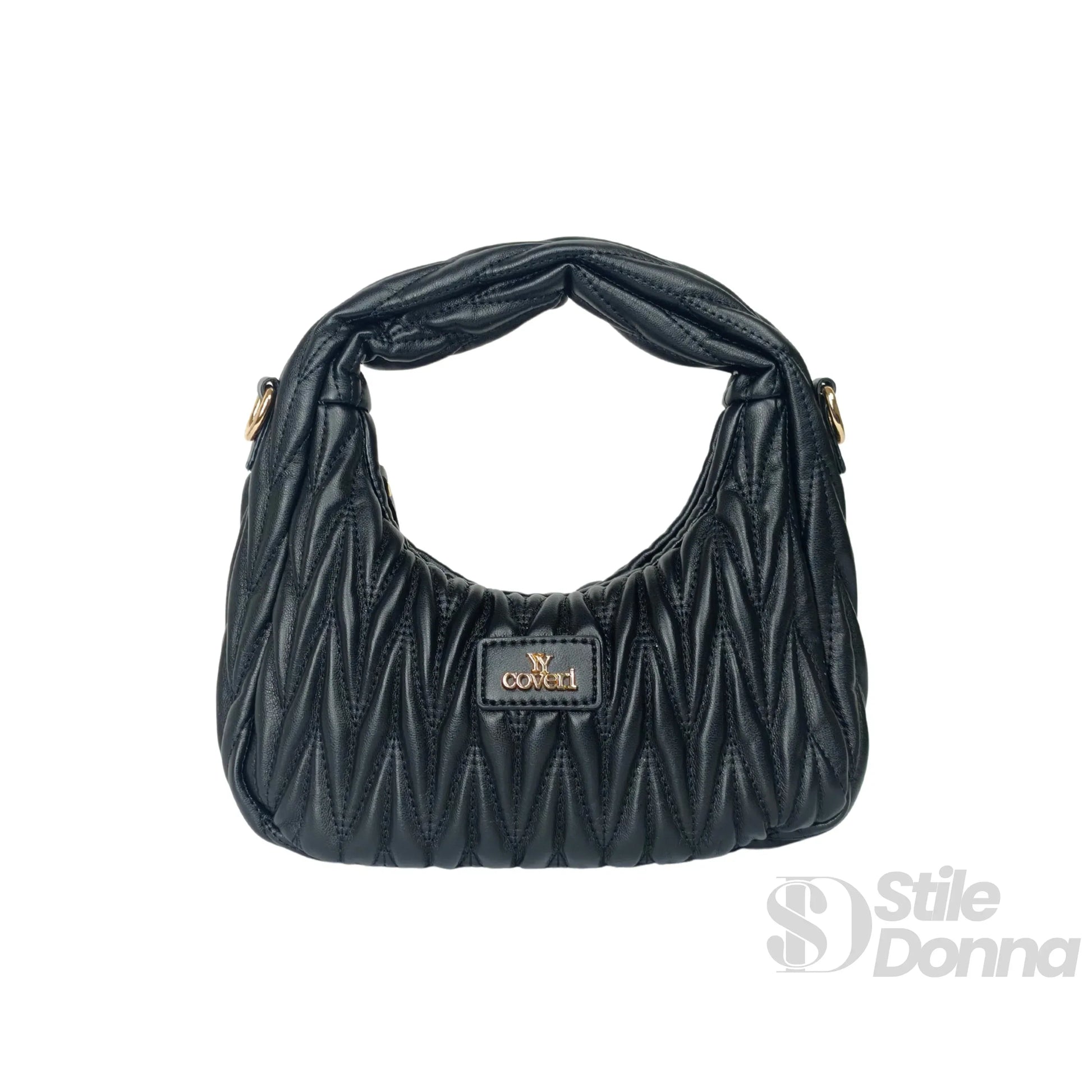 borsa-a-spalla-trapuntata-midnight-beige-con-manico-spirale-tracolla-999 - Stile Donna Bags