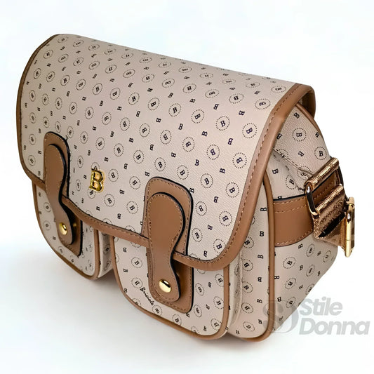 Briciole Borsa A Tracolla In Ecopelle Beige Con Dettagli … | Vista posteriore | ecopelle | Beige