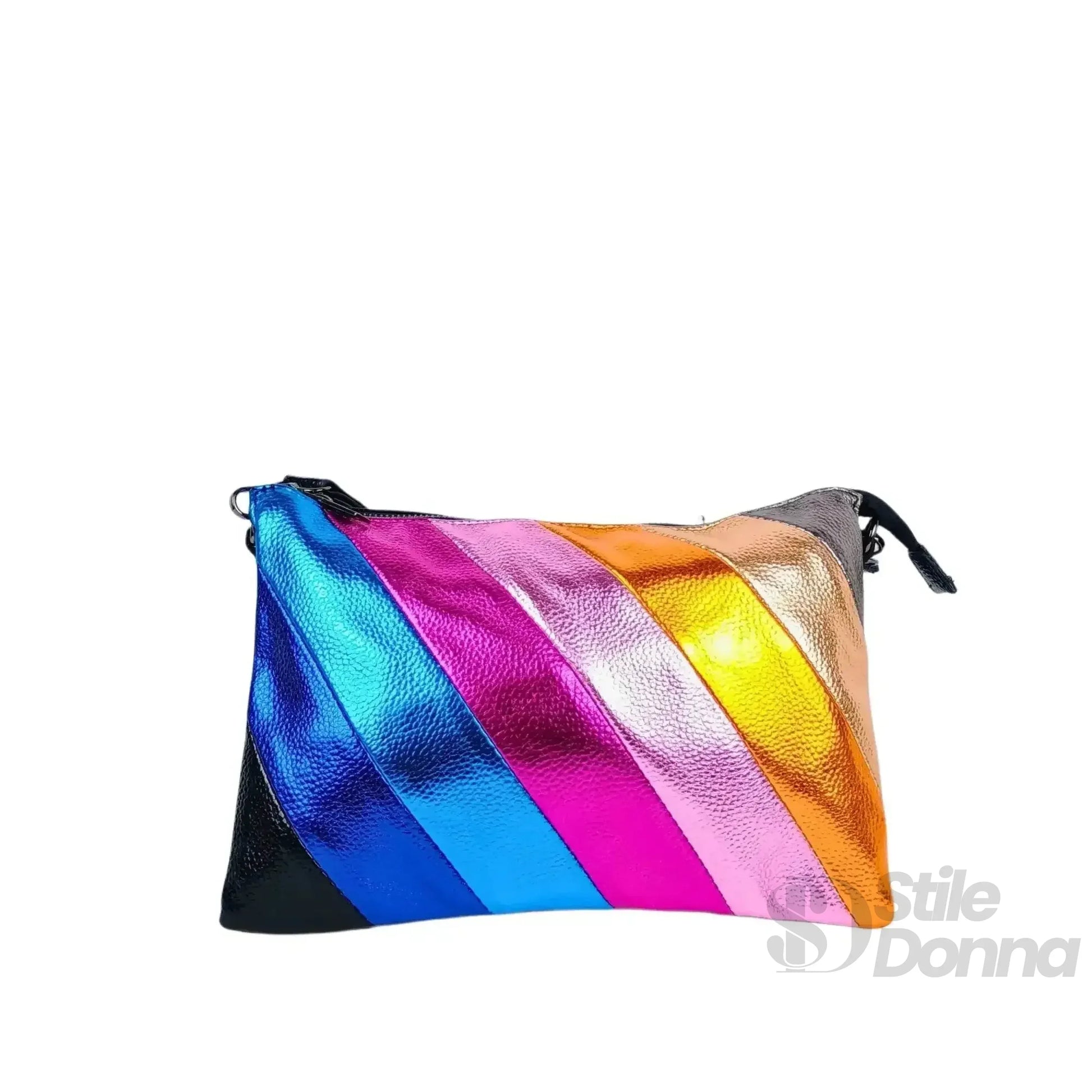 Borsa A Tracolla In Ecopelle Arcobaleno Metallizzata Stil… | Vista laterale | ecopelle