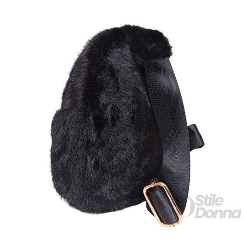 Borsa A Tracolla In Pelliccia Sintetica Morbida Per Giorn… | Insieme con accessori | pelliccia sintetica | Nero