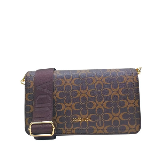 borsa-a-tracolla-marrone-in-pelle-ms-9723-motivo-697 - Stile Donna Bags
