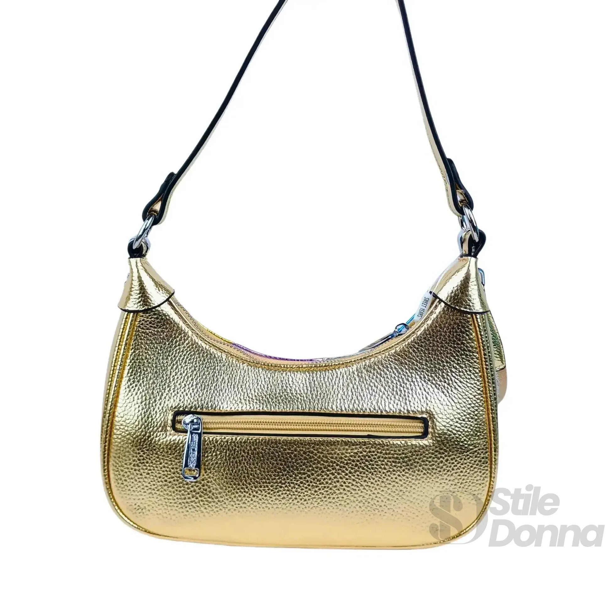Rainbow Metallic Borsa A Tracolla Rigata Ecopelle Compatt… | Vista posteriore | ecopelle