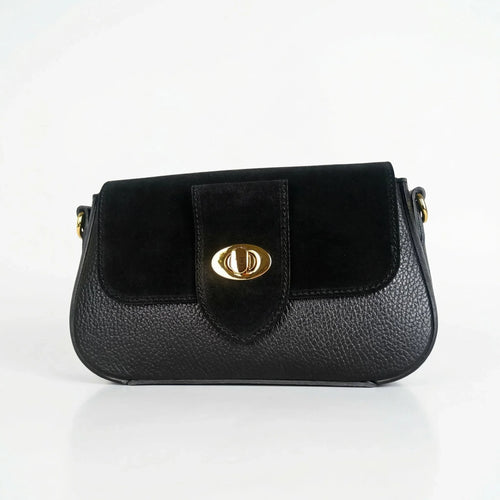 Borsa Bella Nova Crossbody in Vera Pelle e Camoscio | Vista posteriore | vera pelle | Verde