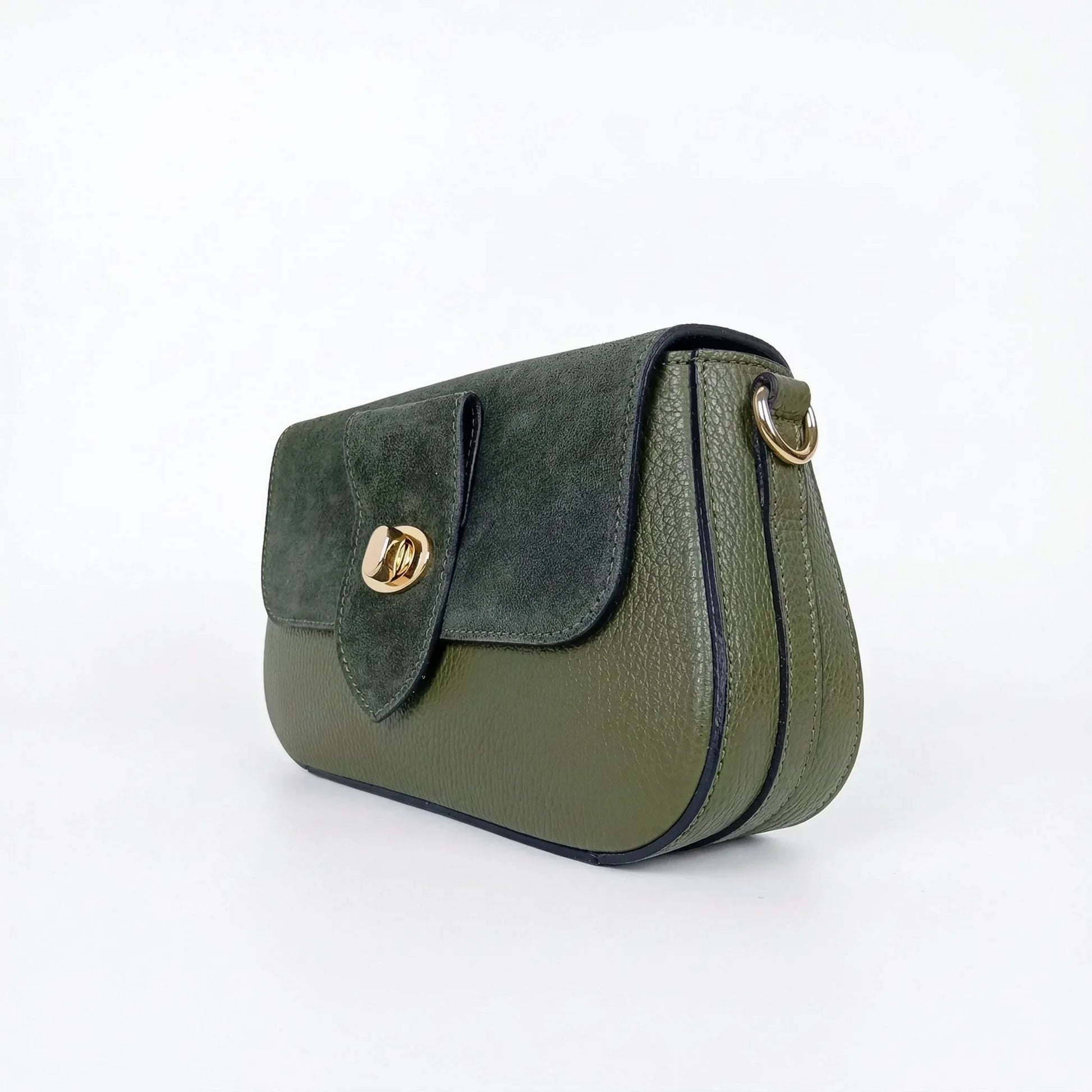 borsa-bella-nova-crossbody-in-vera-pelle-e-camoscio-a-tracolla-verde-156 - Stile Donna Bags