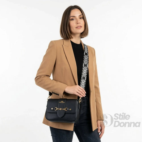 Borsa Charro in Pelle Crossbody da Donna | Vista posteriore | ecopelle | Nero
