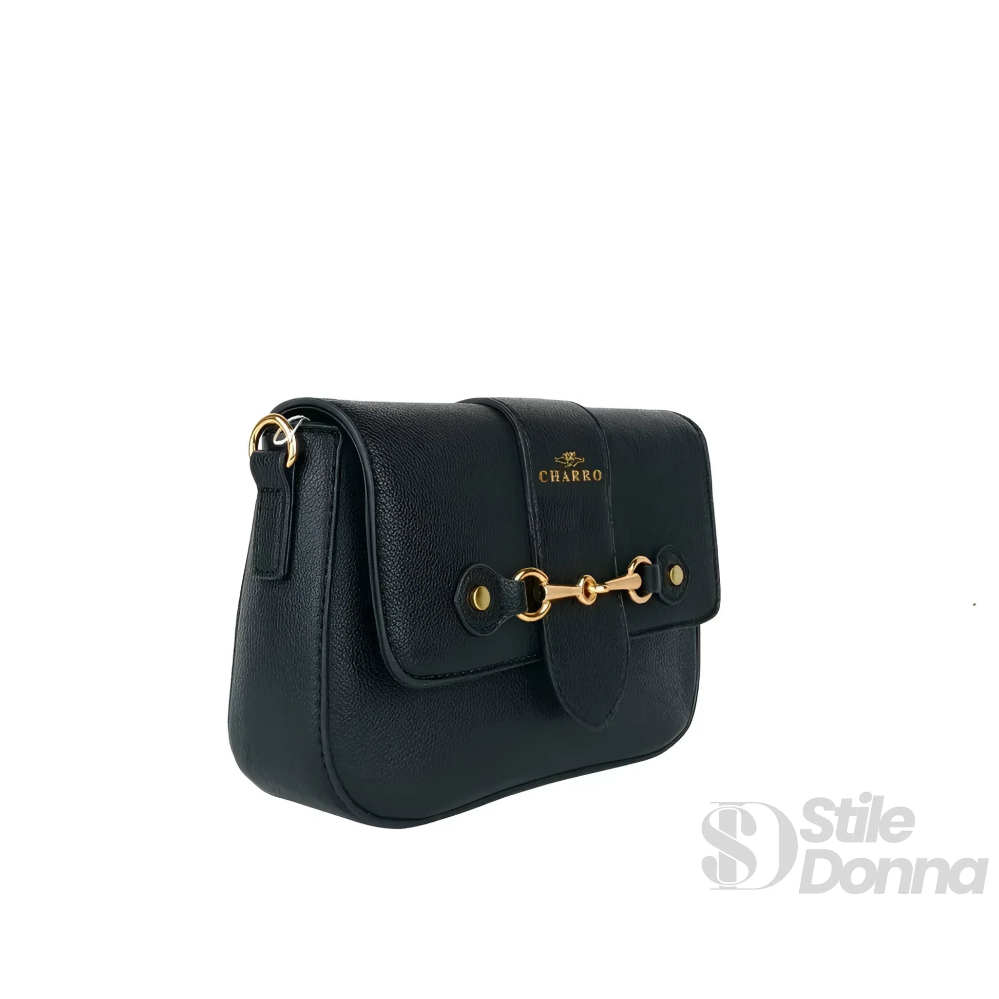 Borsa Charro in Pelle Crossbody da Donna | Interno e tasche | ecopelle | Nero